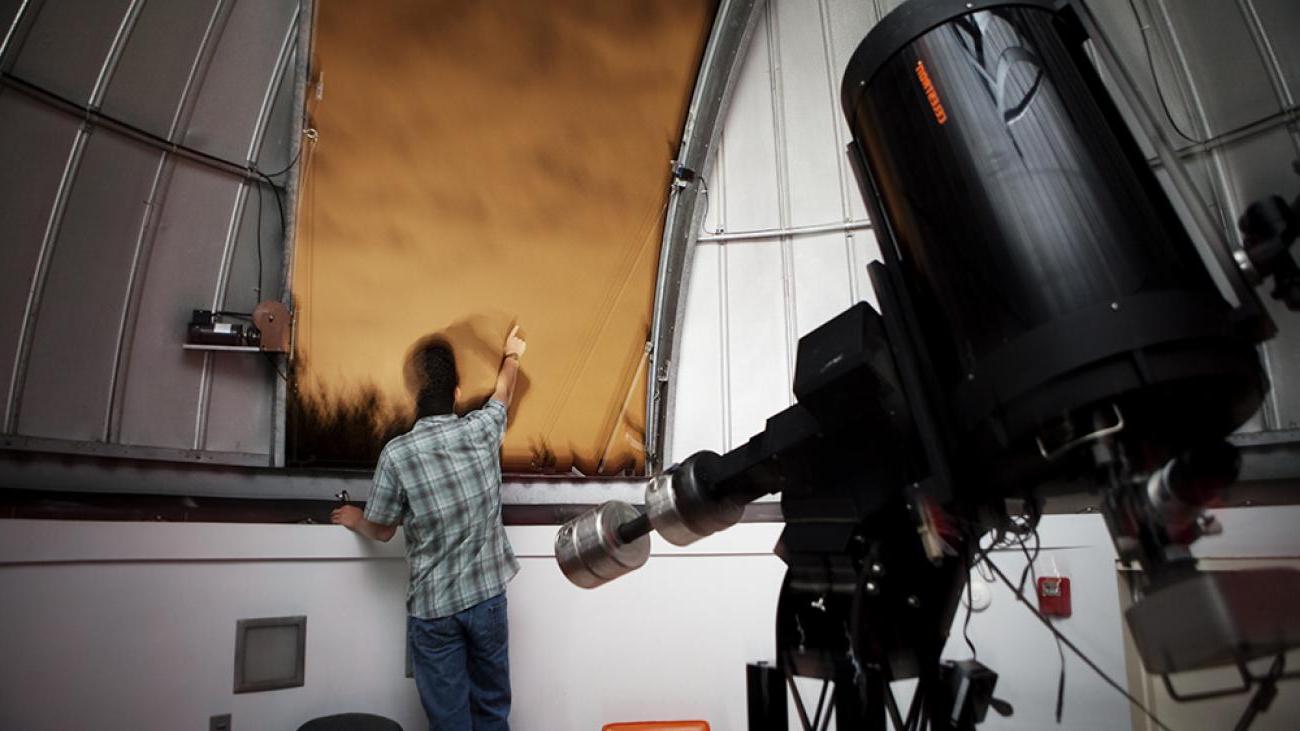 Inside Brackett Observatory